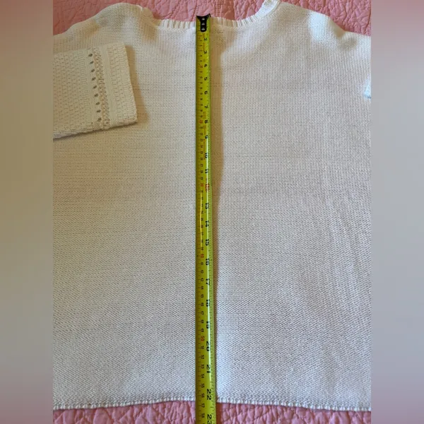 Lucky Brand Long Sleeve White Lightweight Sweater Size L Large - Image 6