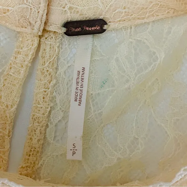 Free People Secret Admirer Lace Blouse in the color Eggnog - Image 5