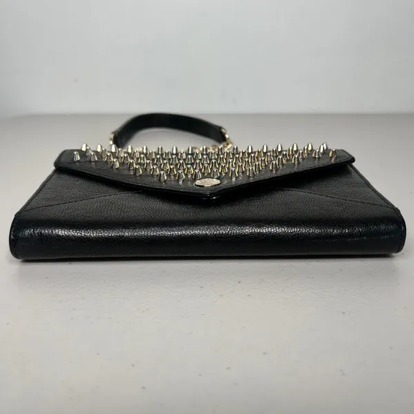 Rebecca Minkoff Black Leather Stud Wallet on Chain - Image 6