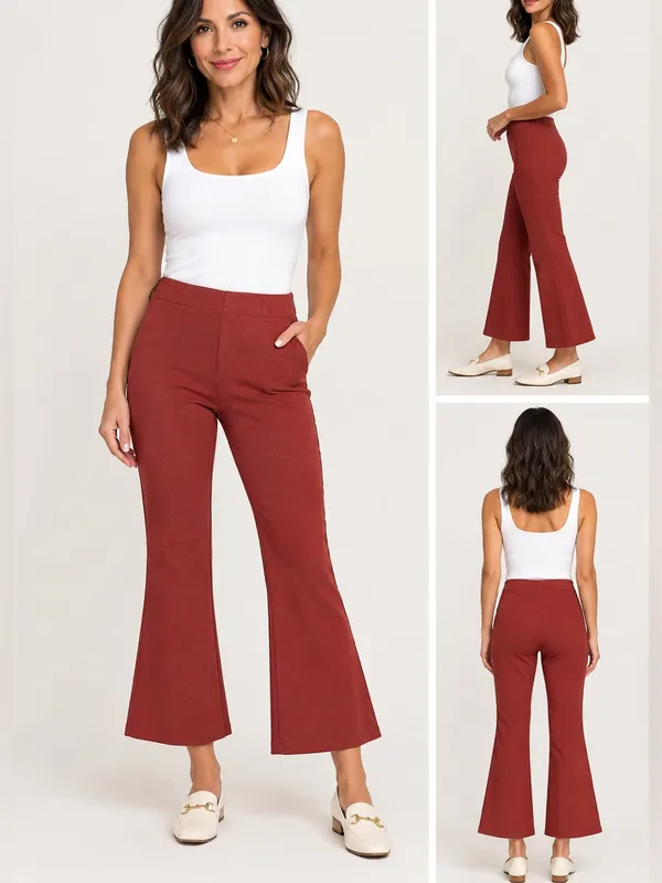 Soft Surroundings Marlowe Bootcut Pullon Flare Petite Terracotta Ponte Pants Pm - Image 2