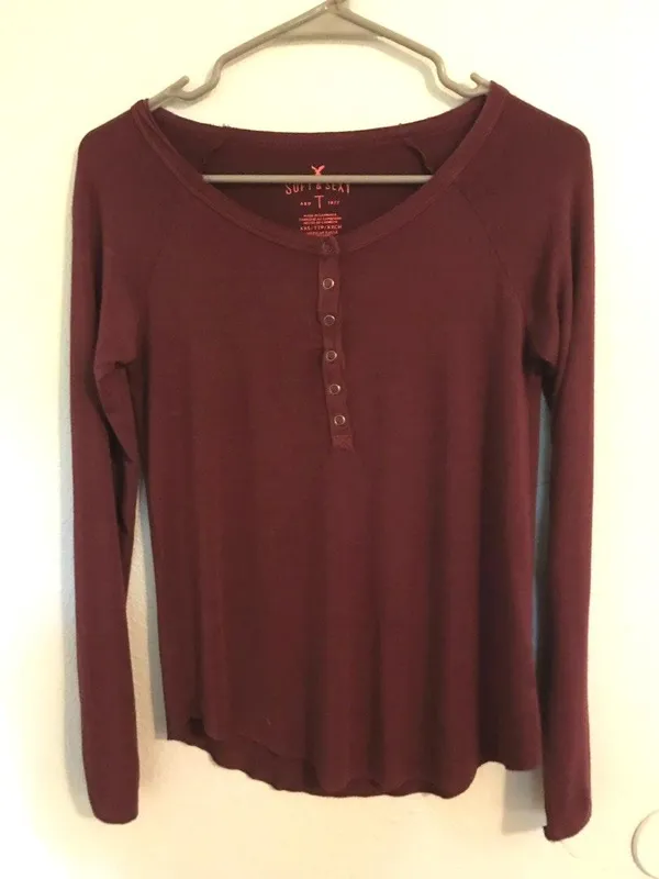 American Eagle Maroon Long Sleeve - Image 2