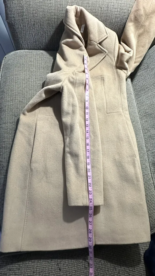 Calvin Klein Wool Polyester Cashmere Blend Tan Camel Coat Jacket - Image 6