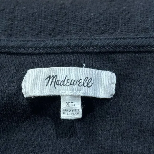 Madewell Black Textured Tie Blouse Top Women’s XL - Image 3