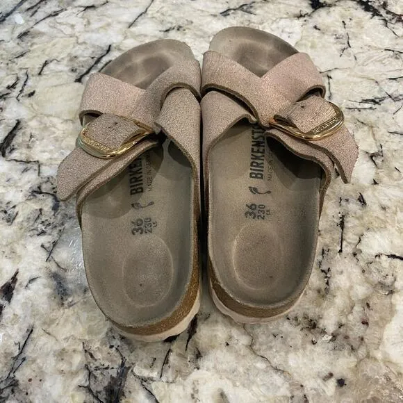 Birkenstock Siena Big Buckle Sandals‎ Washed Metallic Rose Gold - Image 8