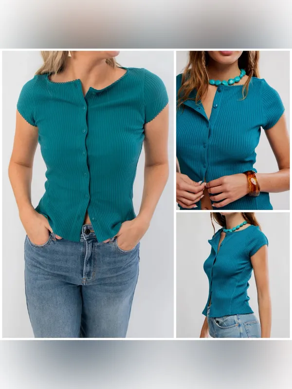 NWT Free People FP Intimately Most Wanted Cardi - Bayside Turquoise - XS - Image 2