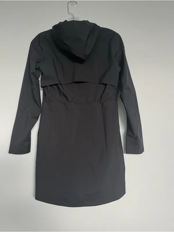 lululemon athletica Black Hooded Trench Coat - Image 5