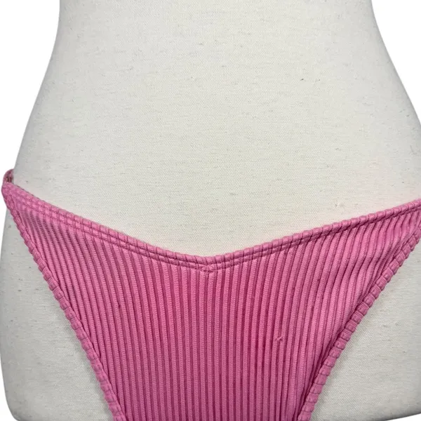 Hollister Bikini Set Womens M/S Pink Ribbed Underwire High Cut Swim 36B - Image 14