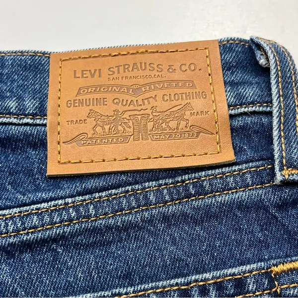 Levi’s Premium Denim Wedgie Straight Jean Womens Size 27 Blue‎ High Rise Button - Image 7