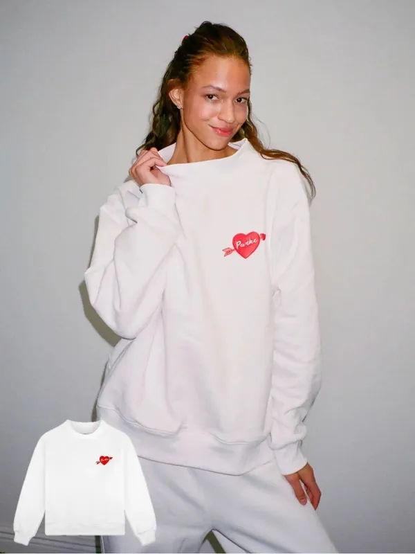 PARKE Set Valentine’s mockneck Boxer sweatpants wide leg flare fleece sweatshirt - Image 4