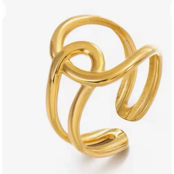 Minimalist Knot‎ Ring | 14k Yellow Gold Plated Sterling Silver - Image 4