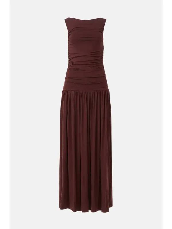 Summer Away Patmos Dress in Dark Walnut Small Womens Long Maxi - Image 9