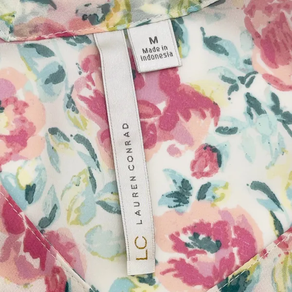 Lauren Conrad Floral‎ Blouse Women Medium Flowy Cottage Feminine Dainty Coquette - Image 9
