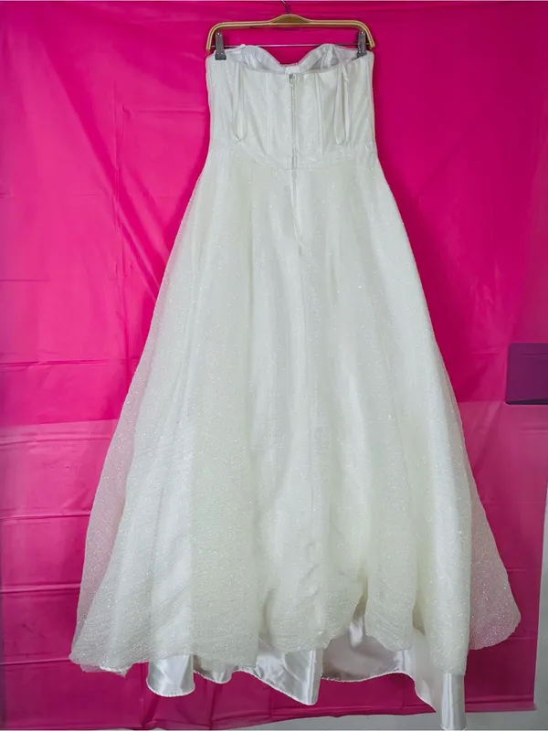 Gianni Bini Sparkling White Strapless Sweetheart A-Line Dress - Image 9