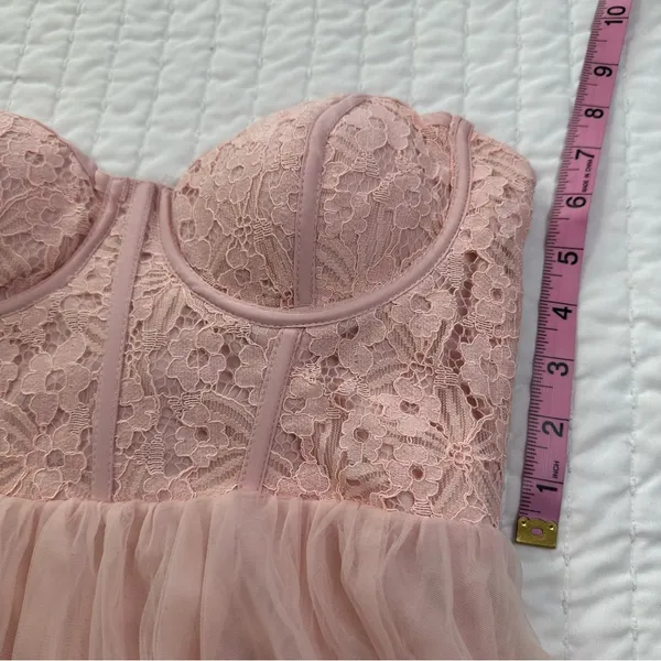 Selfie Leslie Gown Strapless Dancing With Me Sweetheart Tulle Midi Dress Pink - Image 11