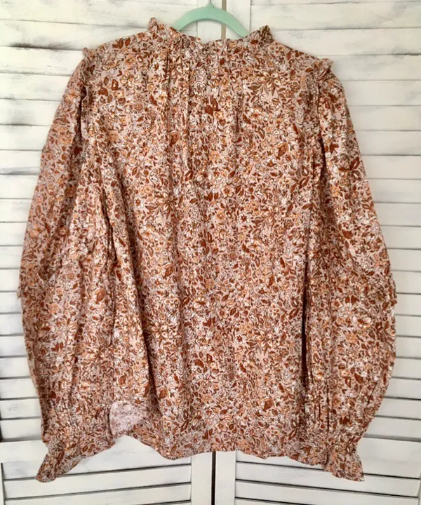 Floral Blouse, Small Tan - Image 2