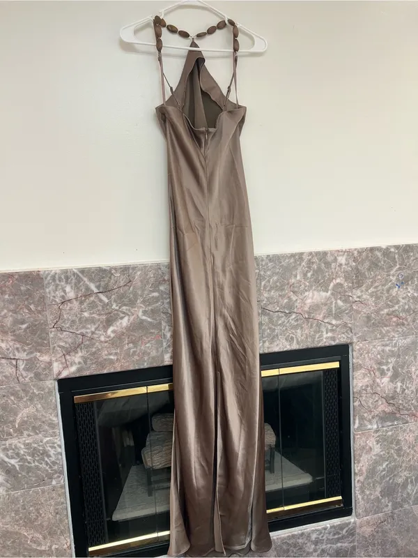 Staud Cadence Beaded Satin Maxi Dress Size 4 - Image 4
