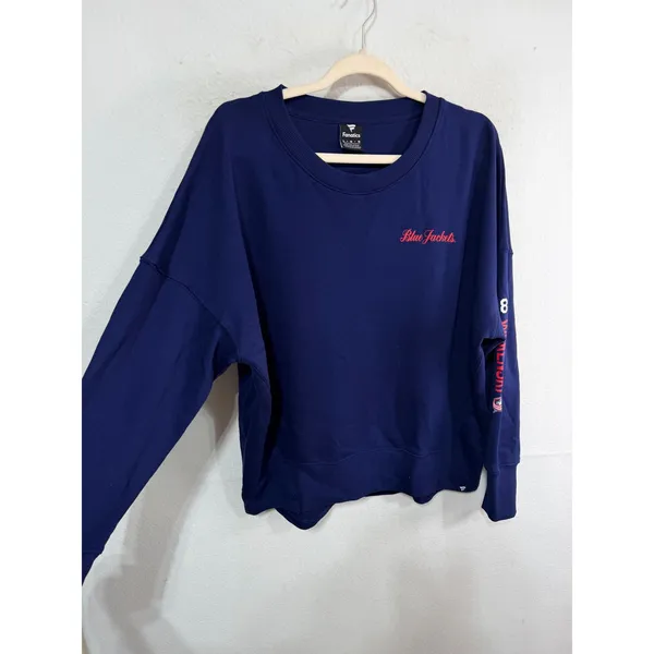 Columbus Blue Jackets #8 Werenski NHL Crewneck Sweatshirt Large Navy Fanatics - Image 3
