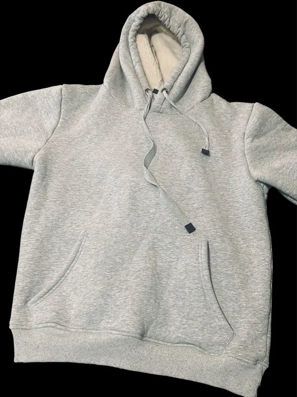 Grey Fleece Lined Sweatshirt Gray Size M - Image 2