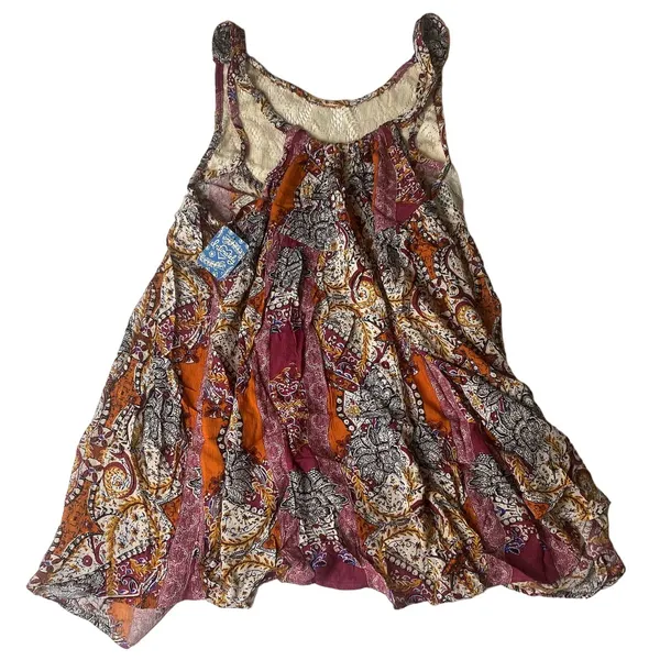 NEW Free People Women's Size XS Count‎ Me In Trapeze Tank Top Pink Lace Yoke - Image 3