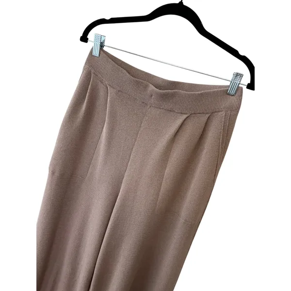 Urban Outfitters Mauve‎ Brown Linen Blend Pleated Knit Sweater Pants Large - Image 3
