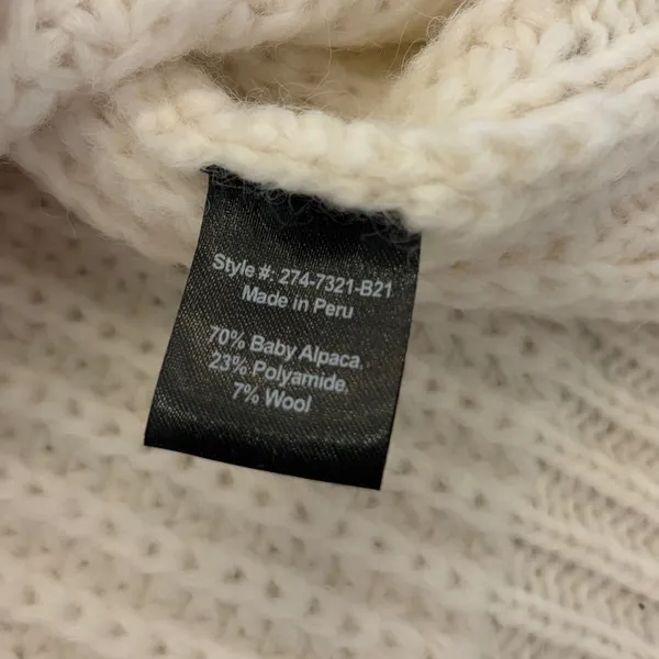 Jenni Kayne Alpaca Cocoon Cardigan XS Chunky Knit Wool Blend Oversized Cream - Image 8