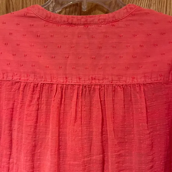 Anthropologie Pilcro Mila Draped Button Down‎ Top Shirt in Coral Size Medium - Image 11