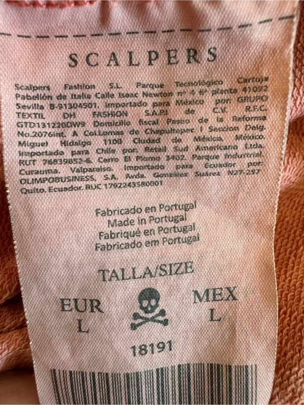 Scalpers Coral Washed Graphic Crewneck Sweatshirt 100% Cotton Size L - Image 7