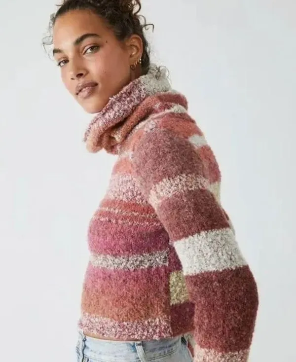 NWT Free People My Girl Turtleneck Sweater In Sunburst Combo Wool Blend - Image 6