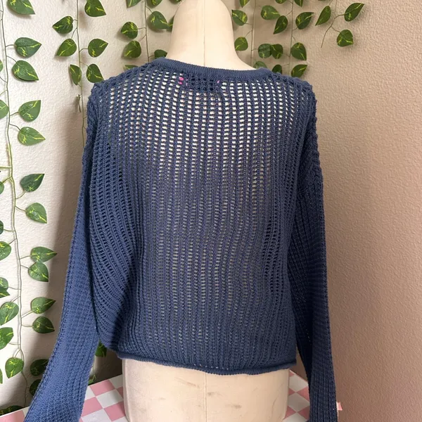 EDIKTED Seeing Stars Oversized Sweater Blue Women’s Size Small - Image 5
