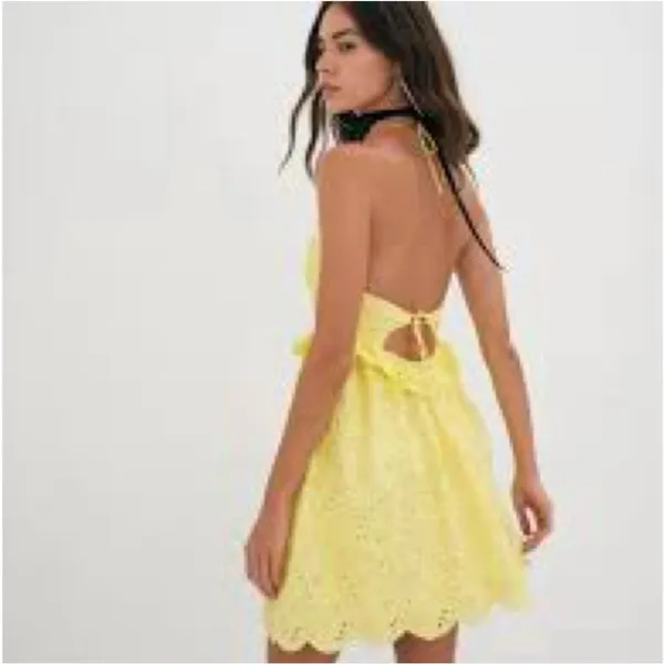 For Love & Lemons Natalia Eyelet Sundress NWT XS Open Stretch Halter - Image 4