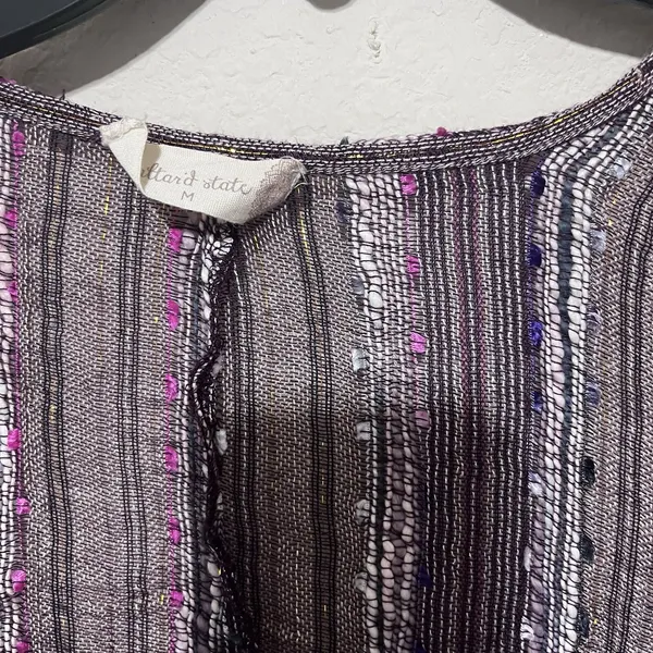 New Altar'd State Purple Multi knit Cardigan Kimono sweater textured sz M NWT - Image 4