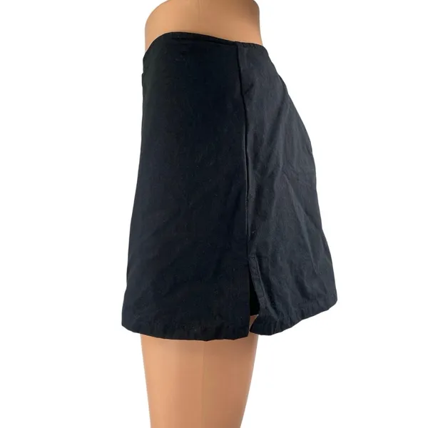 Princess Polly Women's Black High Waisted Back Zip Slit Mini A Line Skirt Size 8 - Image 2