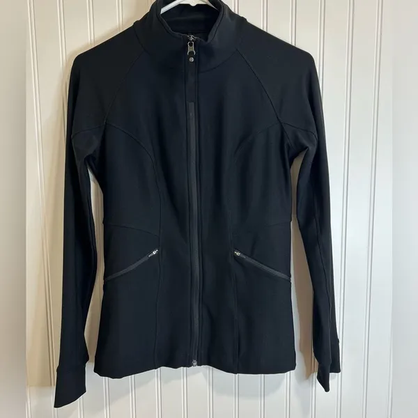 Prana Women's Black Zip Up Jacket athletic XS Running Yoga Gym. - Image 3