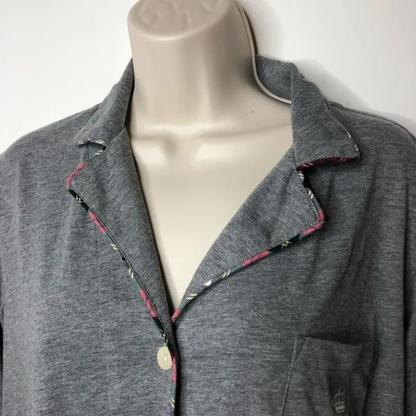 Lauren Ralph Lauren grey button down pj top S A2 - Image 3