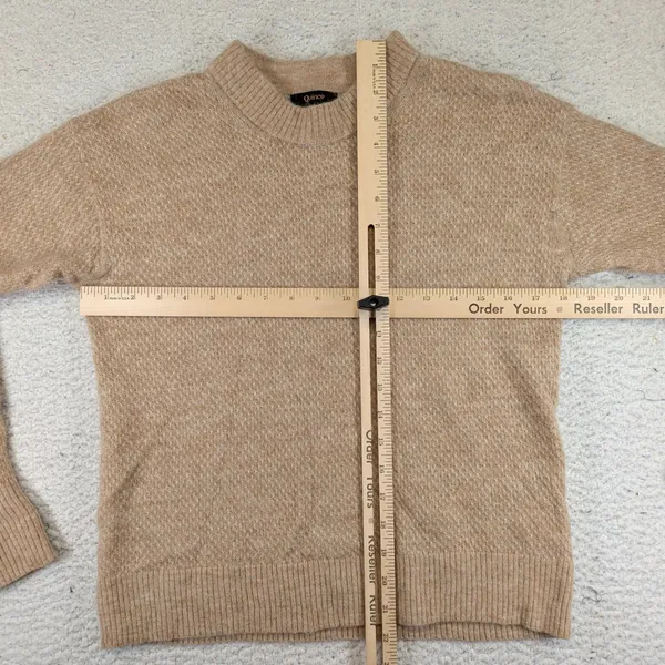 Quince Baby Alpaca Wool Diamond Stitch Crew Sweater Camel Women's Small HUBO01 - Image 6