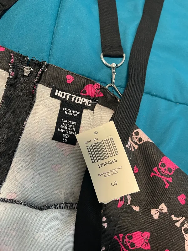 NWT Hot topic gothic suspenders skirt L - Image 2