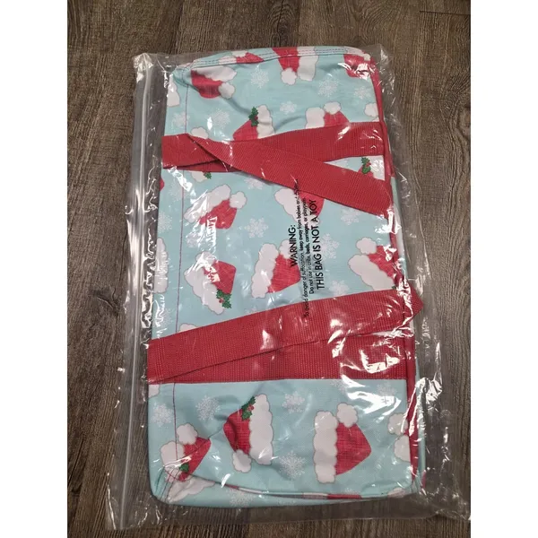 Thirty One Medium Utility Tote Hats Off Holiday Retired Color Christmas NEW BAG - Image 3
