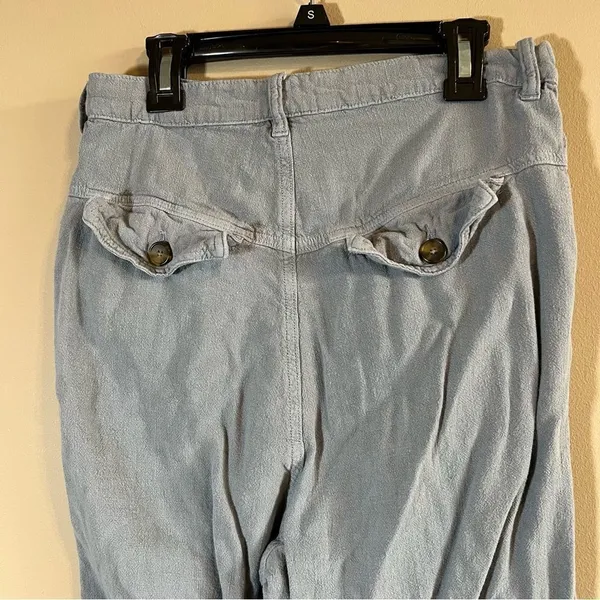 ✨ We the‎ Free Faded Love Linen Blend High-Rise Pleated Front Pants Wave Blue 27 - Image 7