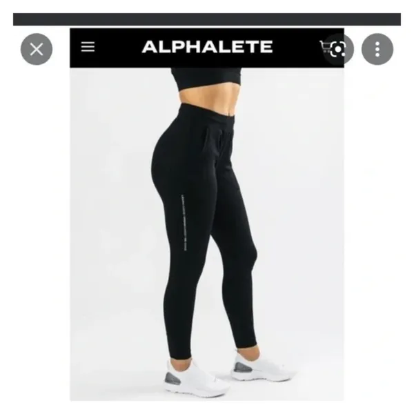 Alphalete‎ Black Pro Elite Premium Joggers Athleisure Cozy loungewear rest day - Image 2