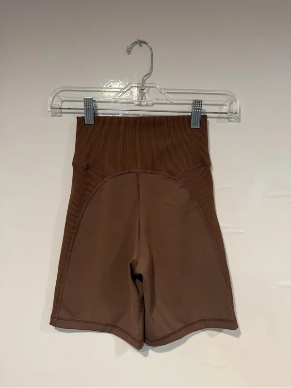 Aerie High-Waist Brown Women’s Bike‎ Shorts - Image 3