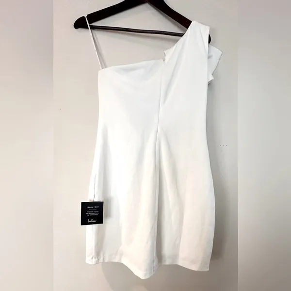 Lulus New Elegant White Formal One Shoulder Dress - Image 2