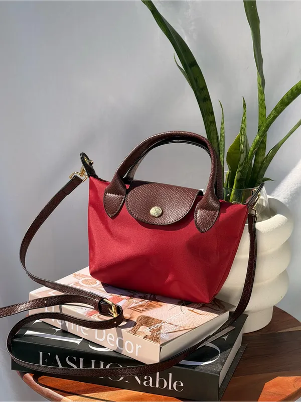 Longchamp Le Pliage Small Crossbody Bag in Burgundy (canal street design) - Image 2