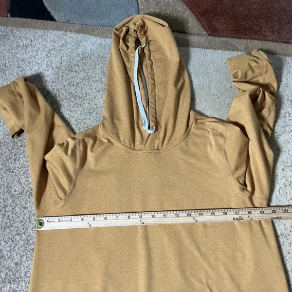 Vuori Activewear Performance Hoodie Women L Yellow Athleisure Hooded FLAW - Image 6