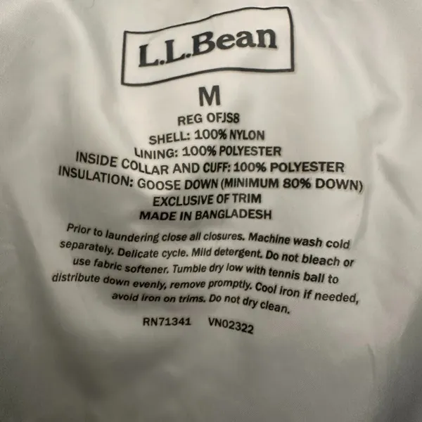LL Bean Jacket Womens Medium Green Goose Down Puffer Quilted Coat Insulated‎ - Image 5