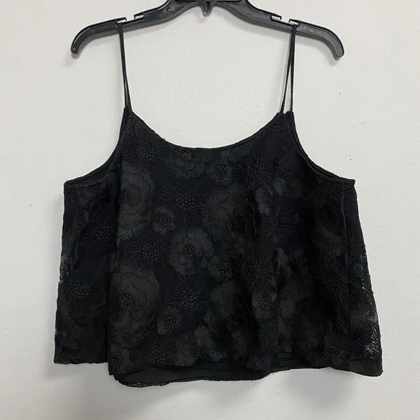 Express Womens Large Black Lace Tank Top Goth Gothic Grunge Whymsigoth Emo Lined - Image 4