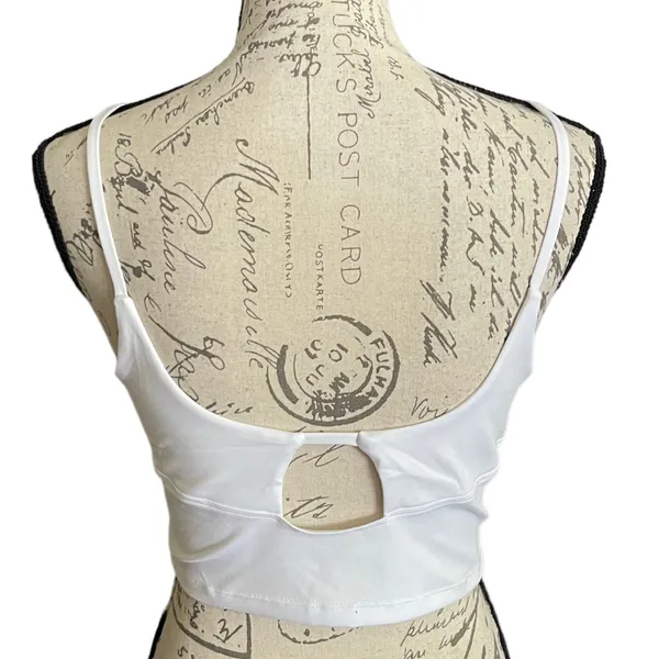 White Fitness Tank With Built In Bra Size XX-Large - Image 2