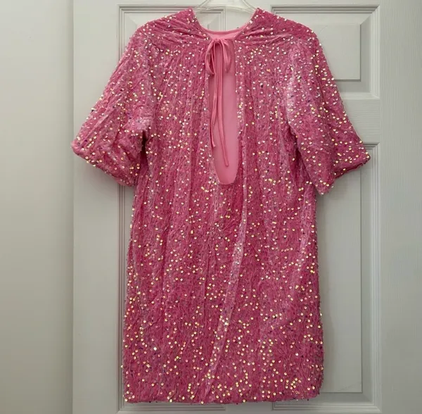 Pink sequin dress Size XL - Image 2