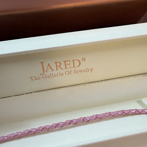 Pandora Pink Braided Leather Bracelet Sterling Silver Barrel Clasp with Box - Image 3