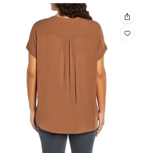 NEW Orvis Rust Casual Top Button Front Shirt Women's Size L Classic Versatile - Image 2
