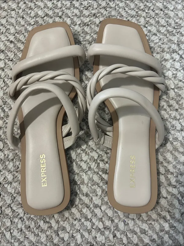 Express Neutral Braided Strap Slide Sandals - Women - Image 2